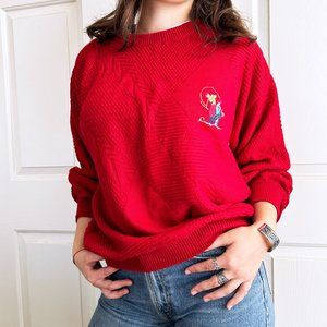 Vintage Grandpa Core Oversized Hand Knitted Golf Embroidered Sweater